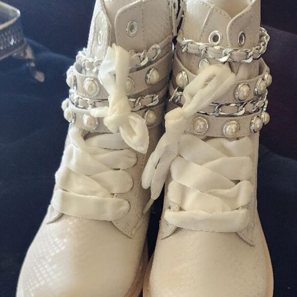 BRAND NEW Sugar Kade Pearl Combat Boots - Size 8 M - Picture 13 of 13